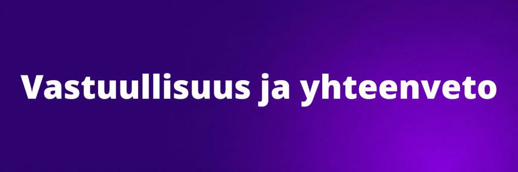 Vastuullisuus ja yhteenveto